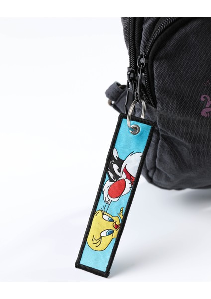 Tweety Çift Taraflı Dokuma Kumaş Anahtarlık