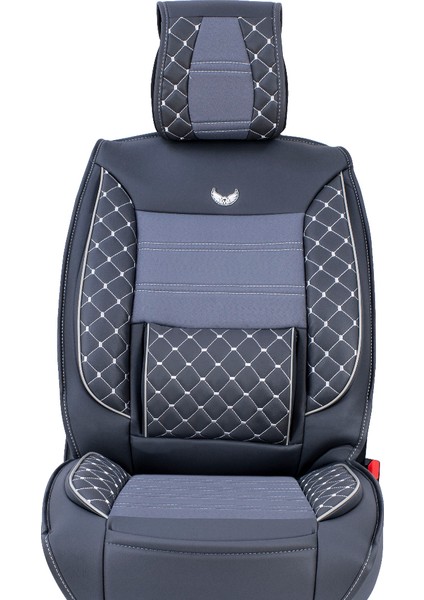 Fresh Start volkswagen Bora Uyumlu Lüx Deri Oto Koltuk Kılıfı Ön Arka Takım Jüpiter Serisi Füme modelleri