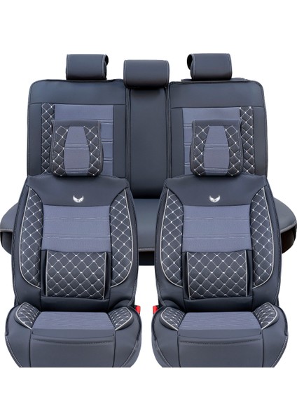 seat Toledo Uyumlu Lüx Deri Oto Koltuk Kılıfı Ön Arka Takım Jüpiter Serisi Füme
