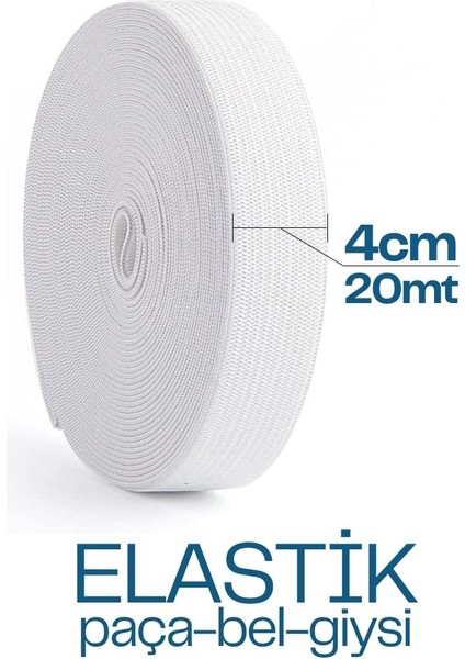 20 Metre Yassı Bel Paça Giysi Lastiği 4 cm 718885