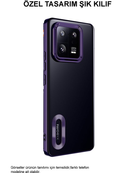 Caseworld Xiaomi Redmi 13C Kapak Yanları Renkli Lens Korumalı Logo Gösteren Şeffaf Luxury Silikon Kılıf - Siyah