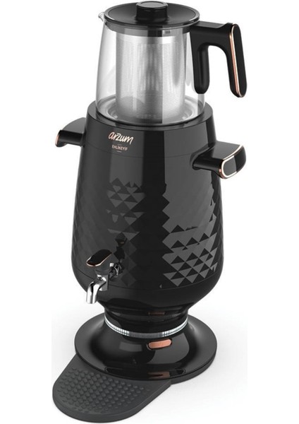 Ehlikeyf Semaver 3,5 Litre Siyah Plastik Gövde Cam Demlik Hızlı Demleme ve Enerji Tasarrufu fırsatları