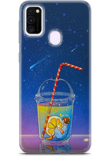 Samsung Galaxy M21 Uyumlu Kılıf Hd Baskılı Kılıf - Cool Lime