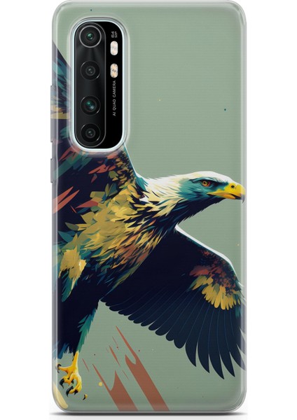 Xiaomi Mi Note 10 Lite Uyumlu Kılıf Hd Baskılı Kılıf - Kara Kartal
