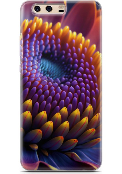 Huawei P10 Plus Uyumlu Kılıf Hd Baskılı Kılıf - Mor Çiçek