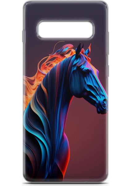 Samsung Galaxy S10 Uyumlu Kılıf Hd Baskılı Kılıf - Renkli At fiyatları