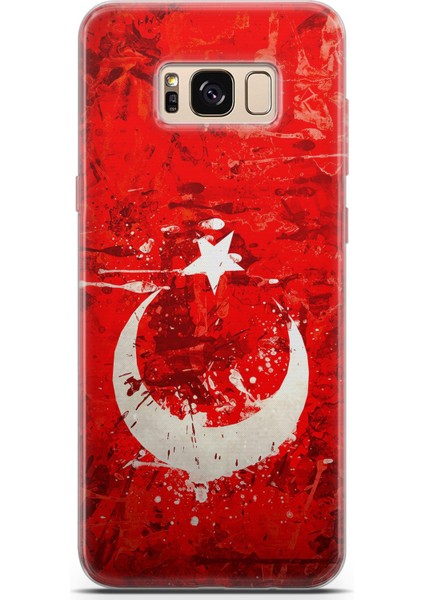 Samsung Galaxy S8 Uyumlu Kılıf Hd Baskılı Kılıf - Ay Yıldız