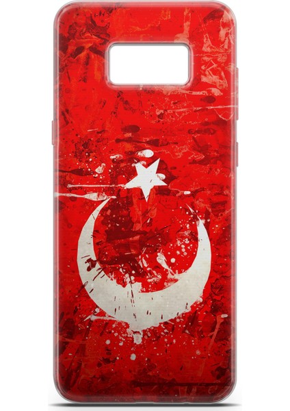 Samsung Galaxy S8 Uyumlu Kılıf Hd Baskılı Kılıf - Ay Yıldız