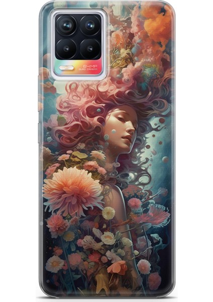 Realme 8 / 8 Pro Uyumlu Kılıf Hd Baskılı Kılıf - Çiçekli Kadın