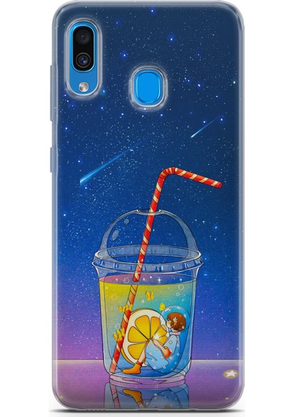 Samsung Galaxy A20 Uyumlu Kılıf Hd Baskılı Kılıf - Cool Lime
