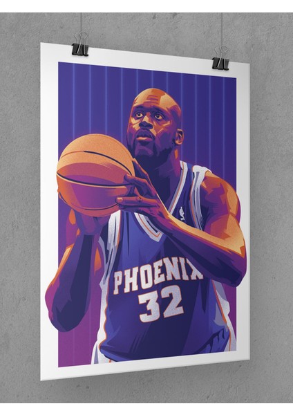 Shaquille O'neal Poster 45X60CM Nba Phoenix Suns Afiş - Kalın Poster Kağıdı Dijital Baskı