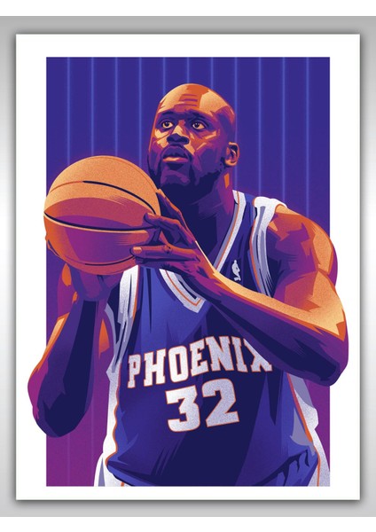 Shaquille O'neal Poster 45X60CM Nba Phoenix Suns Afiş - Kalın Poster Kağıdı Dijital Baskı