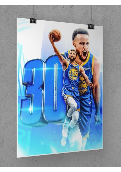 Stephen Curry Poster 45X60CM Nba Basketbol Afiş - Kalın Poster Kağıdı Dijital Baskı