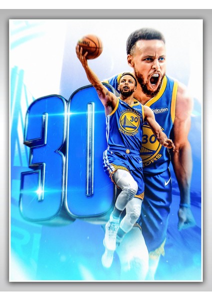 Stephen Curry Poster 45X60CM Nba Basketbol Afiş - Kalın Poster Kağıdı Dijital Baskı