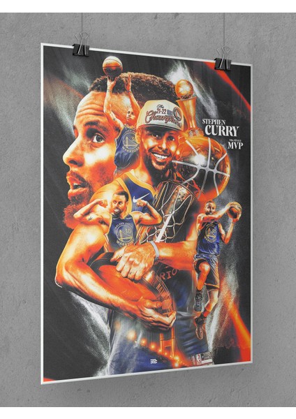 Stephen Curry Poster 45X60CM Nba Golden State Warriors Afiş - Kalın Poster Kağıdı Dijital Baskı