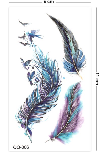Kuş Tüyü Mini Tattoo Renkli Geçici Dövme fiyatları