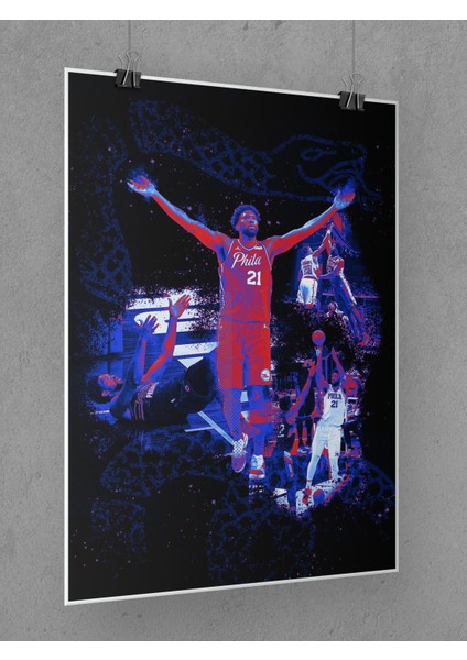 Joel Embiid Poster 45X60CM Nba Basketbol Afiş - Kalın Poster Kağıdı Dijital Baskı