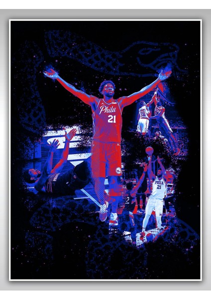 Joel Embiid Poster 45X60CM Nba Basketbol Afiş - Kalın Poster Kağıdı Dijital Baskı