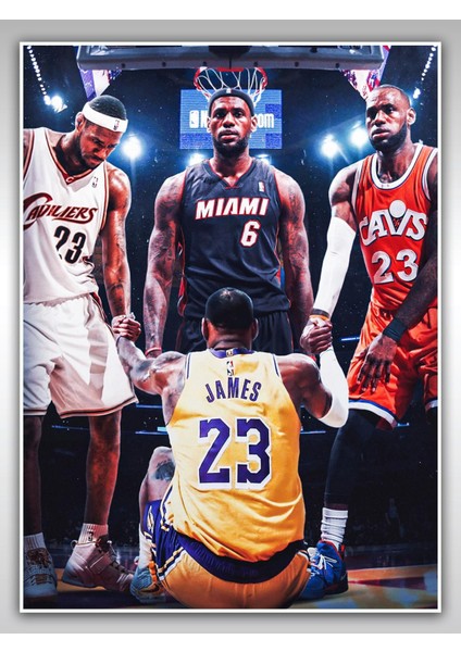 Lebron James Poster 45X60CM Nba Basketbol Afiş - Kalın Poster Kağıdı Dijital Baskı