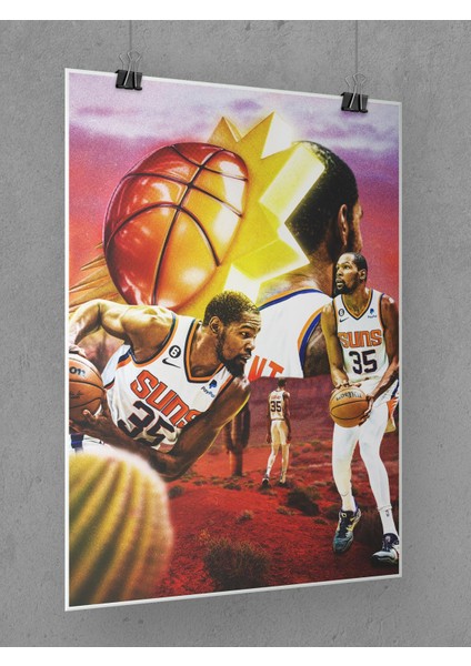 Kevin Durant Poster 45X60CM Nba Basketbol Afiş - Kalın Poster Kağıdı Dijital Baskı