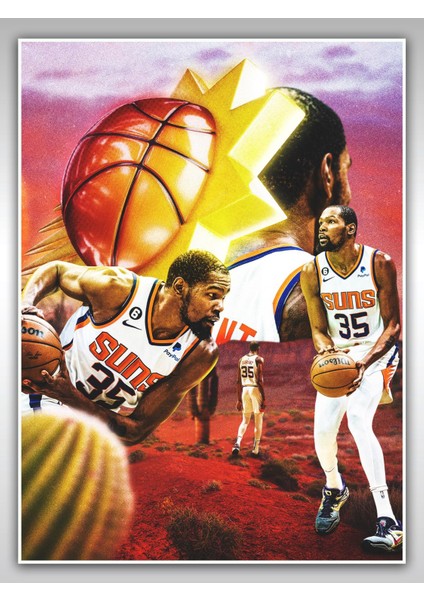 Kevin Durant Poster 45X60CM Nba Basketbol Afiş - Kalın Poster Kağıdı Dijital Baskı