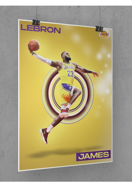 Lebron James Poster 45X60CM Nba Basketbol Afiş - Kalın Poster Kağıdı Dijital Baskı