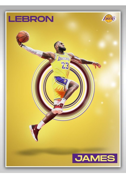 Lebron James Poster 45X60CM Nba Basketbol Afiş - Kalın Poster Kağıdı Dijital Baskı