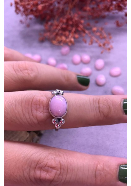 Nsa Sılver Pembe Opal Taşı Gümüş Yüzük 925 Ayar Doğal Taş