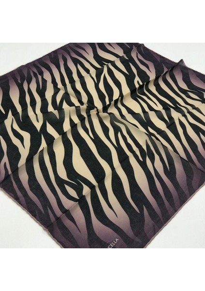Soft Pamuk Siyah Zebra Desen Kadın Eşarp