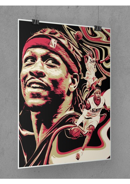 Allen Iverson Poster 45X60CM Nba Basketbol Afiş - Kalın Poster Kağıdı Dijital Baskı