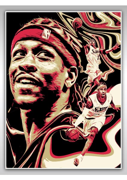 Allen Iverson Poster 45X60CM Nba Basketbol Afiş - Kalın Poster Kağıdı Dijital Baskı