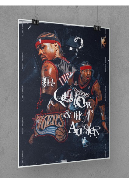 Allen Iverson Poster 45X60CM Nba Basketbol Afiş - Kalın Poster Kağıdı Dijital Baskı