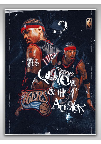 Allen Iverson Poster 45X60CM Nba Basketbol Afiş - Kalın Poster Kağıdı Dijital Baskı