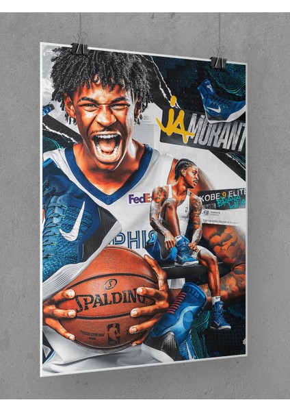 Ja Morant Poster 45X60CM Nba Basketbol Afiş - Kalın Poster Kağıdı Dijital Baskı