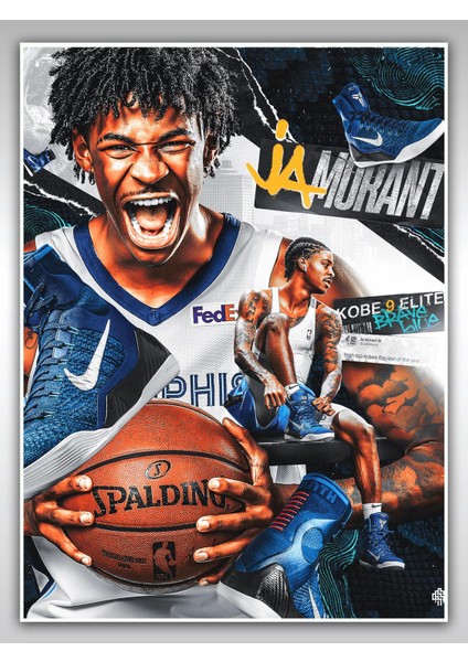 Ja Morant Poster 45X60CM Nba Basketbol Afiş - Kalın Poster Kağıdı Dijital Baskı