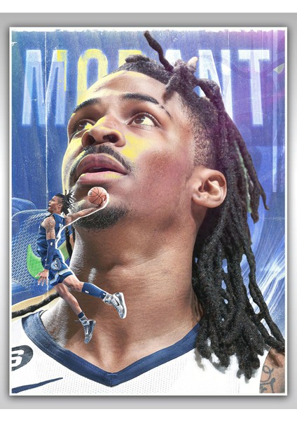 Ja Morant Poster 45X60CM Nba Basketbol Afiş - Kalın Poster Kağıdı Dijital Baskı