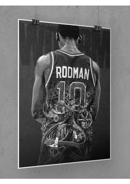 Dennis Rodman Poster 45X60CM Nba Basketbol Afiş - Kalın Poster Kağıdı Dijital Baskı