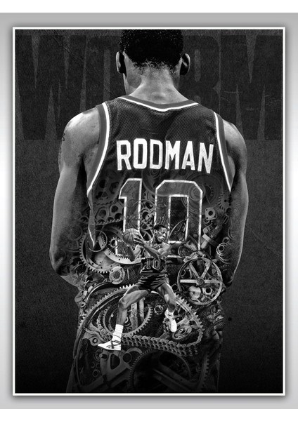 Dennis Rodman Poster 45X60CM Nba Basketbol Afiş - Kalın Poster Kağıdı Dijital Baskı