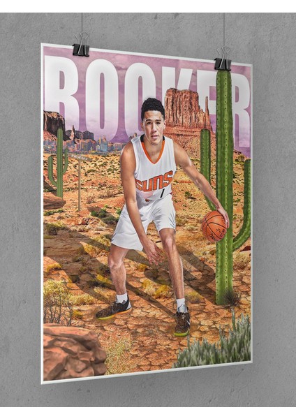 Devin Booker Poster 45X60CM Nba Basketbol Afiş - Kalın Poster Kağıdı Dijital Baskı