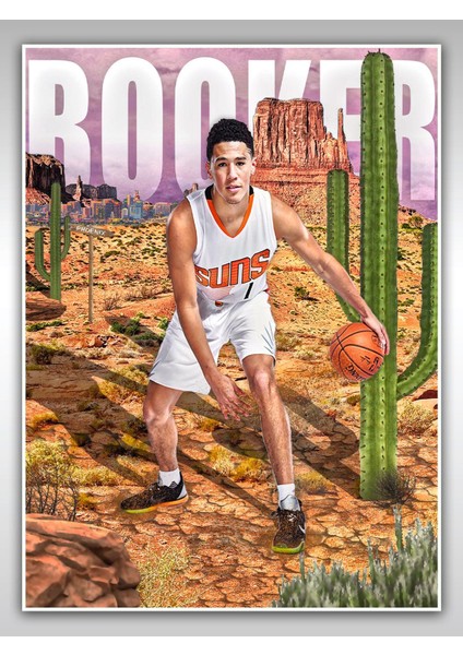 Devin Booker Poster 45X60CM Nba Basketbol Afiş - Kalın Poster Kağıdı Dijital Baskı