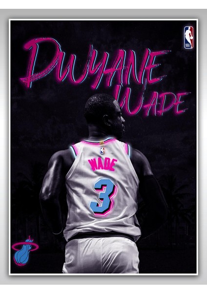 Dwyane Wade Poster 45X60CM Nba Basketbol Afiş - Kalın Poster Kağıdı Dijital Baskı