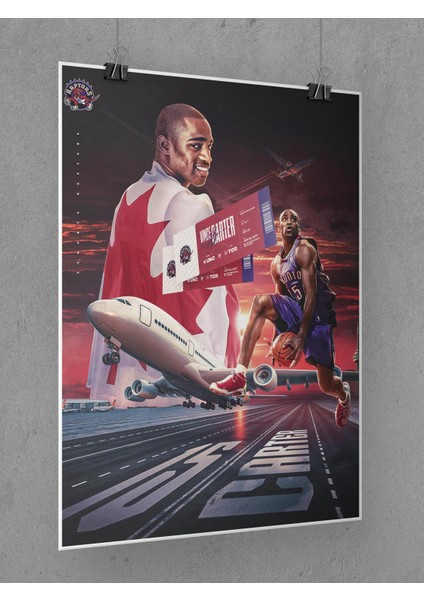 Vince Carter Poster 45X60CM Nba Basketbol Afiş - Kalın Poster Kağıdı Dijital Baskı