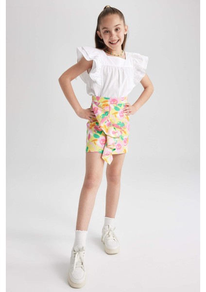 Kız Çocuk Desenli Poplin Etek Z6367A623SM