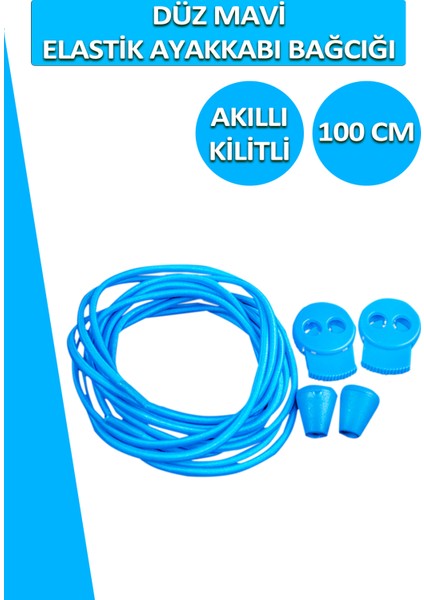 Lucky Akıllı Kilitli Elastik Düz Ayakkabı Bağcık 100 cm