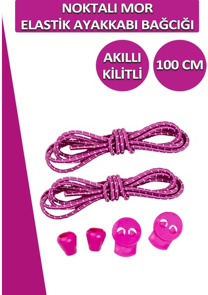 Lucky Akıllı Kilitli Elastik Noktalı Ayakkabı Bağcık 100 cm