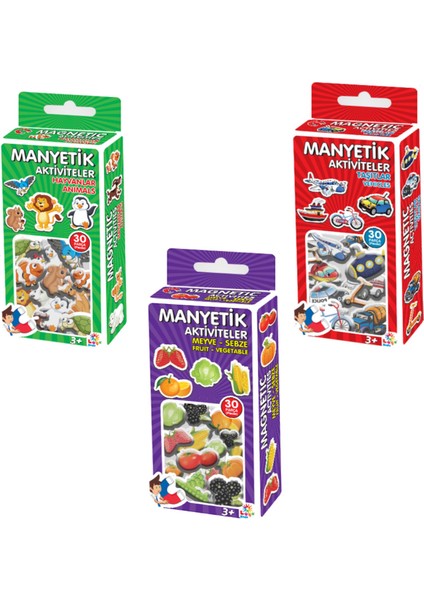 Magnet 3 Lü Set - Hayvanlar-Meyve Sebze-Taşıtlar