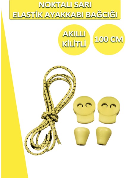 Lucky Akıllı Kilitli Elastik Noktalı Ayakkabı Bağcık 100 cm