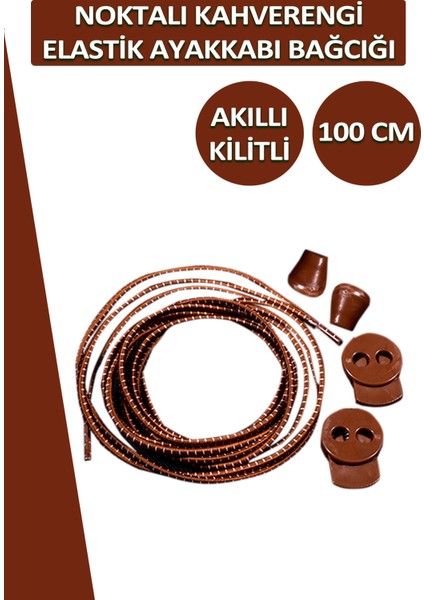 Lucky Akıllı Kilitli Elastik Noktalı Ayakkabı Bağcık 100 cm