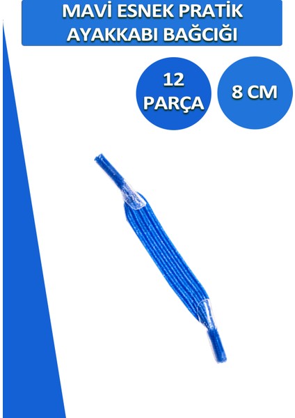 Lucky Yassı Esnek Pratik Elastik Ayakkabı Bağcık 1 Çift 12 Parça