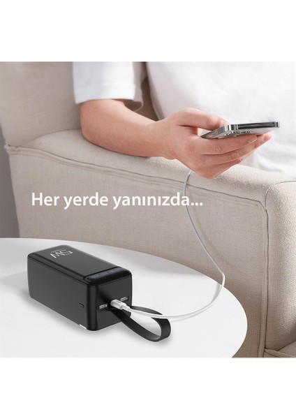 Earldom PB58 50.000 Mah Pd Hızlı Şarj Magsafe Premium Dijital Göstergeli Powerbank